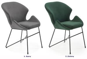 Zielone designerskie tapicerowane welurem krzesło - Empiro 2X