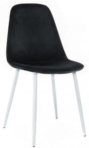 Krzesło FOX VI czarne nogi białe tapicerowane welur
