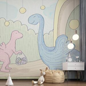 Fototapeta Kreskówka dinozaurów niosących torbę, Fototapety Dinozaury, Popularne Fototapety, t00288 - Tapeko.pl
