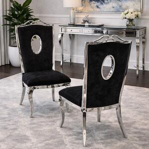 Krzesło glamour Luxury II Black - krzesło tapicerowane czarne - kpl. 4 szt