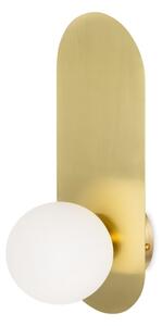 Złoty kinkiet z białym kloszem kulą Maytoni MOD419WL-01G Bao G9