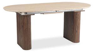 Stół Rozkładany OVAL 180-220 cm Trawertyn/Orzech Nowoczesny