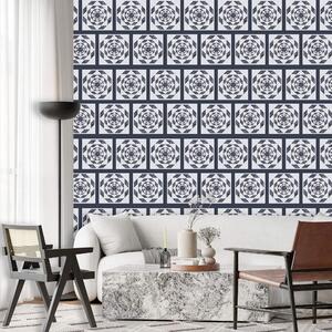 Fototapeta Wzór kwadratów i wzór kwiatu, Fototapety Geometryczne, Popularne Fototapety, t00480 - Tapeko.pl