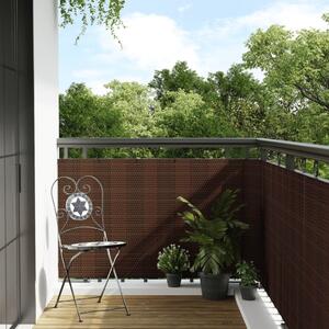 Parawan balkonowy, brązowo-czarny, 1000x100 cm, polirattan