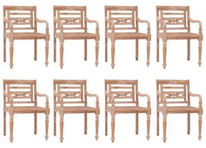 Krzesła Batavia, 8 szt., bielone, lite drewno tekowe