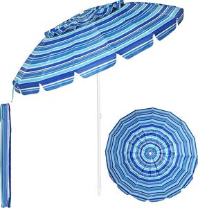 KOMFOTTEU parasol plaowy 243 cm, parasol ogrodowy chronicy przed socem, skadany i lekki parasol plaowy, parasol balkonowy z torb do przenoszenia, parasol tarasowy do uytku na zewntrz