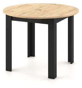 Stół okrągły rozkładany Colin dąb artisan nogi czarne 102-142 cm