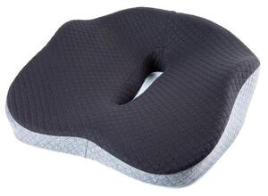 Ergonomiczna poduszka na krzesło z pianki memory, czarno-biała