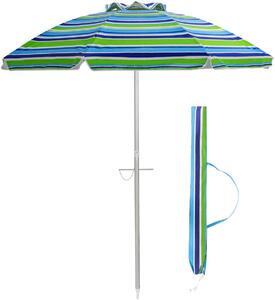 Parasol 198 cm, parasol plaowy z kotwic, przechylany parasol ogrodowy, parasol z torb, okrgy parasol przeciwsoneczny UV50+ (zielony)