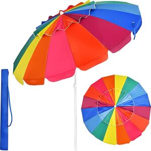 KOMFOTTEU parasol plaowy 243 cm, parasol ogrodowy chronicy przed socem, skadany i lekki parasol plaowy, parasol balkonowy z torb do przenoszenia, parasol tarasowy do uytku na zewntrz