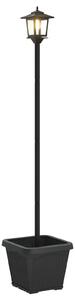 Lampka solarna z donicą with LED Bulb Czarny 32 x 32 x 158 cm