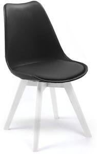 MebleMWM Nowoczesne krzesło 53E-7 | Czarny | Białe nogi | Outlet