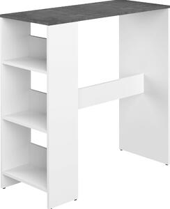 Stół barowy z bocznymi przegrodami, biel/ beton