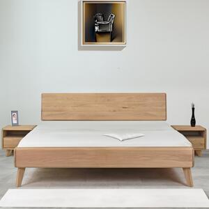 Łóżko dwuosobowe dębowe w kolorze biały dąb 180 x 200