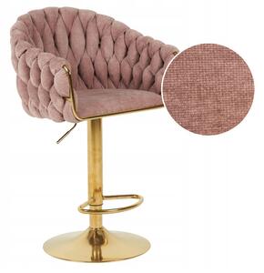 Hoker ROSA PREMIUM tapicerowany tkaniną szenilową różowy