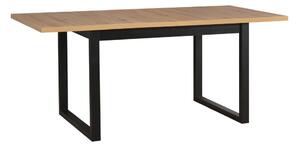 Stół rozkładany loft do jadalni salonu 140/180x80 IKON 3 Czarny/Dąb Grandson