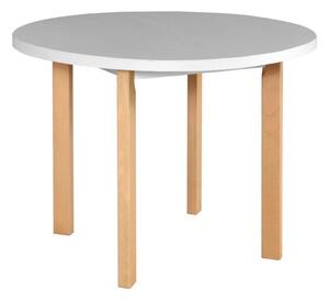 Mały okrągły stół do kuchni jadalni 100x100 POLI 2 Bukowy/Biały