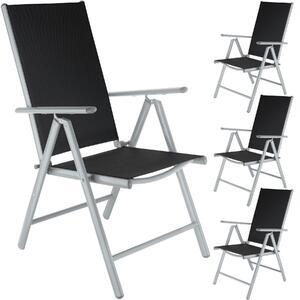 TecTake GmbH krzesło ogrodowe składane - srebrny, zestaw 4