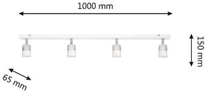 Lampa metalowa na listwie poczwórna biało- chromowa TUBSSON R-L 1166/4 WT+CH
