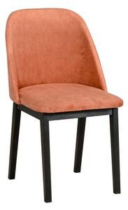 Krzesło tapicerowane do salonu jadalni kubełkowe MON 1 Czarne/Miedziane