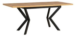 Stół rozkładany do jadalni salonu z metalowymi nogami 140/180x80 IKON 4 Czarny/Dąb Artisan