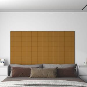 Panele ścienne, 12 szt., brązowy, 60x15 cm, aksamit, 1,08 m²