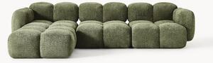 Sofa modułowa Teddy-Bouclé z pufem Tayla (4-osobowa)