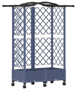 Podniesione łóżko z kratką i dachem Szary 124 x 40 x 129 cm PP