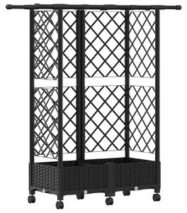 Podniesione łóżko z kratką i dachem Czarny 124 x 40 x 127 cm PP