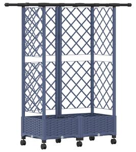 Podniesione łóżko z kratką i dachem Szary 124 x 40 x 127 cm PP