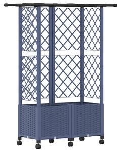 Podniesione łóżko z kratką i dachem Szary 124 x 40 x 142 cm PP