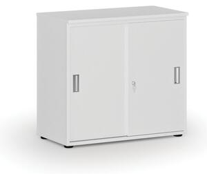 Szafa biurowa z drzwiami przesuwnymi PRIMO WHITE, 740 x 800 x 420 mm, biały