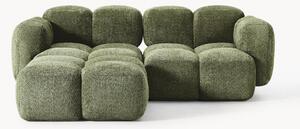 Sofa modułowa Teddy-Bouclé z pufem Tayla (3-osobowa)