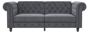 Ciemnoszara aksamitna rozkładana sofa 236 cm Felix – Støraa