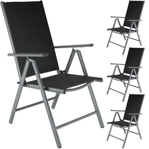 Tectake krzesło ogrodowe składane - antracyt, zestaw 4