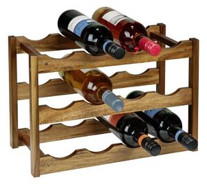 Regał na wino z litego drewna akacjowego w naturalnym kolorze liczba butelek 12 42x28x21 cm Fondi – Wenko