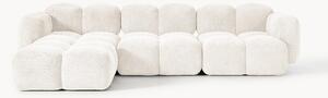 Sofa modułowa Teddy-Bouclé z pufem Tayla (4-osobowa)