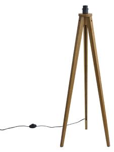 Rustykalna lampa podłogowa na trójnogu z drewna w stylu vintage - Tripod Classic