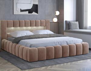 Tapicerowane łóżko Lamica marki Eltap, idealne do sypialni, w rozm. 160x200 i 180x200. Z duzym schowkiem na pościel i podnoszonym stelażem