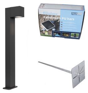 Industrialna lampa zewnętrzna stojąca ciemnoszara 65 cm IP44 - Baleno