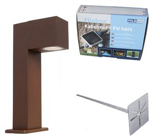 Przemysłowa stojąca lampa zewnętrzna rdzawy brąz 30 cm IP44 - Baleno