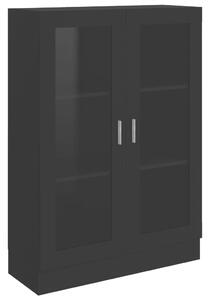 Witryna, czarna, 82,5x30,5x115 cm, płyta wiórowa