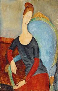 Reprodukcja Mme Hebuterne in a Blue Chair, Modigliani, Amedeo