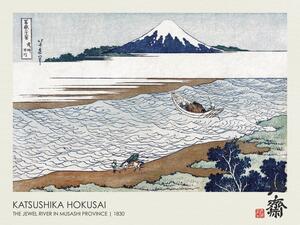 Reprodukcja The Jewel River in Musashi Province 1830, Katsushika Hokusai