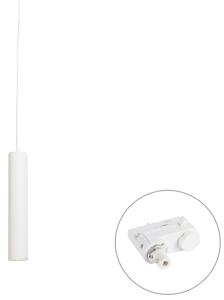 Designerska lampa wisząca biała z adapterem szynowym 3-fazowym - 3-Phase Tuba Small