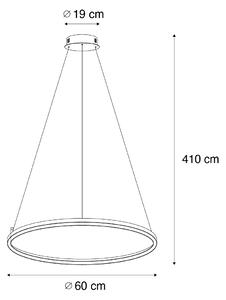 Brązowa lampa wisząca 60 cm z 3-stopniowym ściemnianiem LED - Girello Oswietlenie wewnetrzne