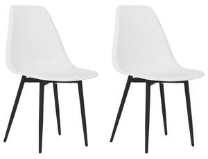 Krzesła stołowe, 2 sztuki, białe, PP