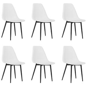 Krzesła stołowe, 6 sztuk, białe, PP