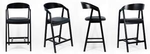 Krzesło dębowe barowe NK-49mc Tapicerka lub Ekoskóra czarna/biała