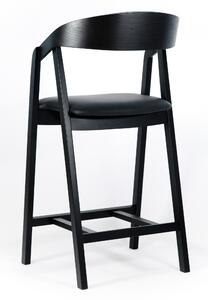 Krzesło dębowe barowe NK-49mc Tapicerka lub Ekoskóra czarna/biała